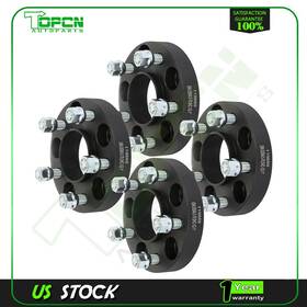 T-826179-topcn Topcn 4 Pcs Black Wheel Spacers 5x4.5 1/2 Inch Studs 1 Thick For Ford Mustang Edge Ranger