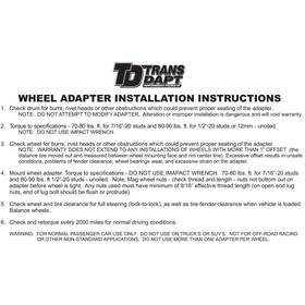 7068 Trans Dapt Performance Wheel Adapter