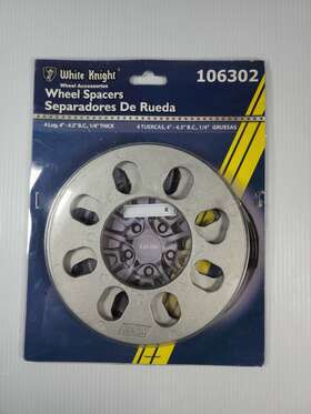 N106302 White Knight 106032 New 4 Lug Inch -4.5 Bc Wheel Spacers 1/4ft Thick P/n106302 #gg N106302 White Knight 106032 New 4 Lug Inch -4.5 Bc Wheel Spacers 1/4ft Thick P/n106302 #gg