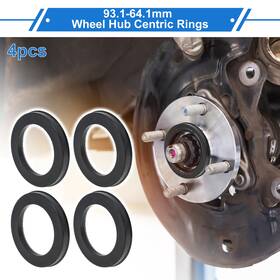X Autohaux 679134169961 93.1mm To 64.1mm Car Wheel Hub Centric Rings Black Polycarbonate 4 Pcs