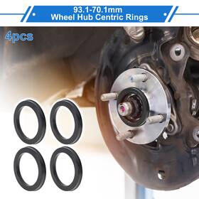 X Autohaux 679134170042 93.1mm To 70.1mm Car Wheel Hub Centric Rings Black Polycarbonate 4 Pcs