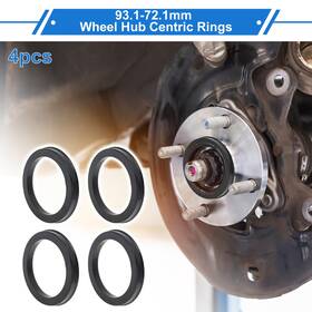 X Autohaux 679134170080 93.1mm To 72.1mm Car Wheel Hub Centric Rings Black Polycarbonate 4 Pcs