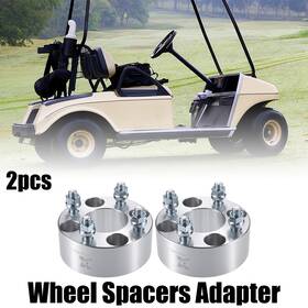 X Autohaux 703820540397 2pcs 2 Inch Wheel Spacer Adapters 4.06 10.9 Studs Fits Club Car Golf Carts Silver