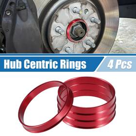 X Autohaux 716058552889 4 Pcs Car Hub Centric Rings Od 64.1mm To 60.1mm Wheel Bore Center Spacer Red