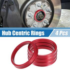 X Autohaux 716058553305 4 Pcs Car Hub Centric Rings Od 72.6mm To 63.4mm Wheel Bore Center Spacer Red