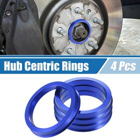 X Autohaux 716058553862 4 Pcs Car Hub Centric Rings Od 73.1mm Id 60.1mm Wheel Bore Center Spacer Blue