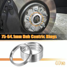 X Autohaux 724117903176 4pcs Od 75mm To Id 64.1mm Aluminum Alloy Car Hub Centric Rings Wheel Spacer