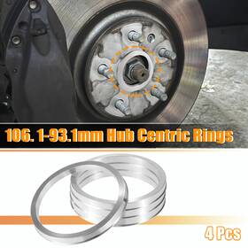 X Autohaux 724117904814 4pcs Od 106.1mm To Id 93.1mm Aluminum Alloy Car Hub Centric Ring Wheel Spacer