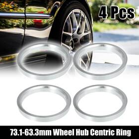 X Autohaux 746453195442 73.1mm To 63.3mm Universal Car Hub Centric Rings Silver Tone - Pack Of 4