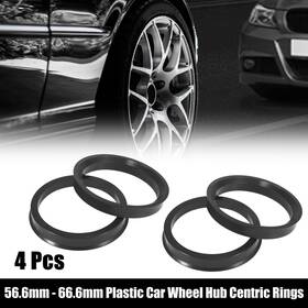 X Autohaux 747709911717 4pcs Plastic 56.6mm To 66.6mm Car Hub Centric Rings Wheel Bore Center Spacer