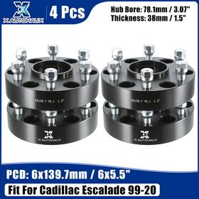 X Autohaux 752374840781 6x5.5 Inch Car Truck Wheel Spacers Adapters Set Black For Cadillac Escalade 1999-20