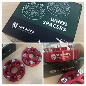 Wsp5tb01r1-2-yc Yht Auto Wheel Spacer Wsp5tb01r1-4 56.1mm - 12x1.25 1 Inch Red 2/pack