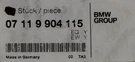 Genuine Bmw Washer Part Number - 07119904115. Fixed Price $12.99.