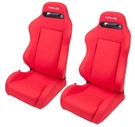 Nrg Innovation Type Reclining Red Cloth Car Seat Pair With Side Bolsters. Fixed Price $408.15.