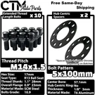 2X 3MM Thick 5X100 57.1MM Cb Wheel Spacer Black 14X1.5 Bolt Fit Volkswagen Audi. Fixed Price $43.99.