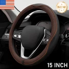 For Audi A4 A3 A7 A8 Steering Wheel Cover 15" Black & Brown Leather Accessories. Fixed Price $29.27.