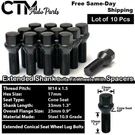 10X Black 14X1.5 33MM Lug Bolts Porsche Mclaren Aftermarket Wheels 3-8MM Spacers. Fixed Price $24.19.