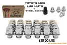 24PC 12X1.5 Chrome Toyota Oem/factory Mag Lug Nuts + Wheel Lock Kit. Fixed Price $41.18.