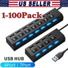 Usb Hub 7 Port On/off Switch High Speed Splitter Ac Adapter Cable Pc Laptop Lot. Fixed Price $349.99.