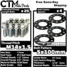 5MM Thick 5X100 57.1MM Cb Wheel Spacer Chrome 14X1.5 Bolt Fit Volkswagen Audi. Fixed Price $75.89.