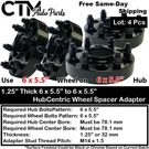 4X 1.25" 6X5.5" (6X139.7) Hubcentric Wheel Spacer Adapter QX80/TITAN Xd/ram 1500. Fixed Price $120.22.