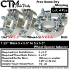 4X 1.25" Thick 5X5.5(5X139.7MM) Wheel Spacer Adapter 1/2 Stud Fit 12-18 RAM1500. Fixed Price $96.13.