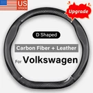 Flat Bottom Steering Wheel Cover For Volkswagen Vw Jetta Golf Car Accessories. Fixed Price $33.17.
