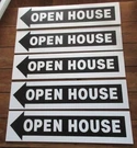 5 Corrugated Plastic Double Sided Sign Realtor Estate 24X6 Open House Arrow. Fixed Price $12.00.