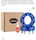 Rsoxtech 8X180 Blue Wheel Spacers. Fixed Price $31.99.