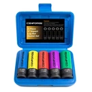 1/2" Drive Lug Nut Socket Set, Metric 17 19 21 Mm & Sae 13/16 7/8 In. Wheel S.... Fixed Price $31.88.
