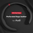 Black Leather Accessories For Audi A3 A4 A5 A6 Q5 Q7 Steering Wheel Cover 15INCH. Fixed Price $29.46.
