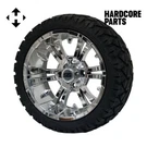14" Chrome 'vampire' Golf Cart Wheel And Tire Combo - Set Of 4, Includes 'ss' Ce. Fixed Price $994.95.