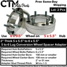 2" 5X5.5 To 6X5.5 108MM Bore Conversion Wheel Spacer Adapter Fit 12X1.5 Studs. Fixed Price $96.13.
