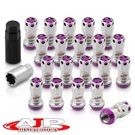 (20 Pieces) M12 1.25 Heavy Duty Steel Wheel Rim Lug Nuts Chrome + Purple Key Cap. Fixed Price $30.00.