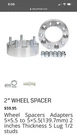 Eccpp 2PCS 5X5.5 5X139.7 Wheel Spacers 1/2" - New In Box. Fixed Price $49.99.