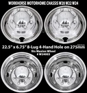 Workhorse W24 W22 W20 Rv 22.5" X 6.75" 8 Lug Wheel Simulators Rim Cover Liners. Fixed Price $599.99.