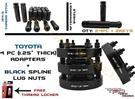 4PC 6X139.7 Tacoma 1.25" Hub Centric Wheel Adapters +24 Black Spline Lug Nuts. Fixed Price $131.68.