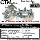 2X 1.5" Thick 5X150 Wheel Spacer Adapter Tundra Sequoia Land Cruiser Lexus Lx. Fixed Price $71.49.