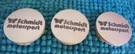 Set Of 3 Butterfly Schmidt Motorsport Silver Custom Wheel Center Caps At 2-5/16". Fixed Price $152.99.