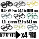 Set Of 4 Spigot Rings Wheel Hub Centre Size Choice Diameter Od-id Mm. Fixed Price $10.35.