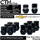 24PC Chevrolet Oem Factory Black M14X1.5 Wheel Lug Nut Fit 7/8" Hex Stock. Fixed Price $32.37.