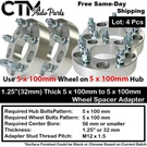4X 1.25" Thick 5X100MM 56MM C.b. Wheel Spacer Adapter Fit Toyota 86 Subaru. Fixed Price $91.07.