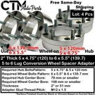 4X 2" Thick 5X4.75 To 6X5.5 Conversion Wheel Spacer Adapter Acura Honda Tesla. Fixed Price $165.96.