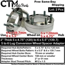 2X 2" Thick 5X4.75 (5X120) To 6X5.5 (6X139.7) Conversion Wheel Spacer Adapter. Fixed Price $96.13.