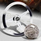 W-power 350MM Black/clear Vip Crystal Bubble 3-SPOKE Steering Wheel+shifter Knob. Fixed Price $87.99.