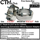 2X 2" 6X5.5" To 5X5.5" 108MM Bore Conversion Wheel Adapter Spacer Fit 7/16 Cars. Fixed Price $80.95.