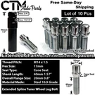 10X Chrome 14X1.5 Extended Spline Lug Bolts 40MM Shank For 10-15MM Spacer Wheels. Fixed Price $28.59.